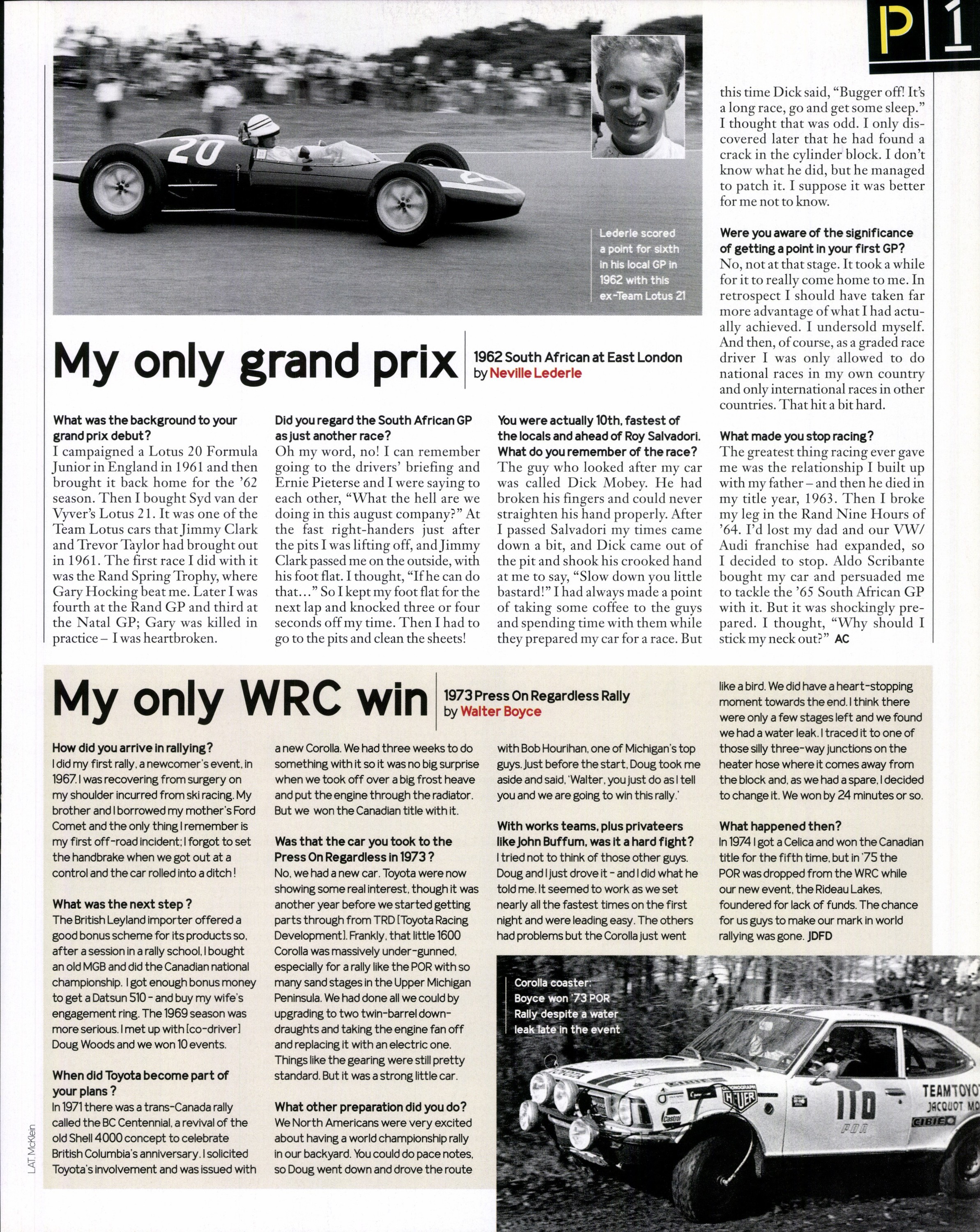 My only grand prix Neville Lederle Motor Sport Magazine Archive