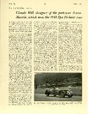 An interview with Claude Hill, designer of the post-war Aston-Martin, which won the 1948 Spa 24-hour race - Left