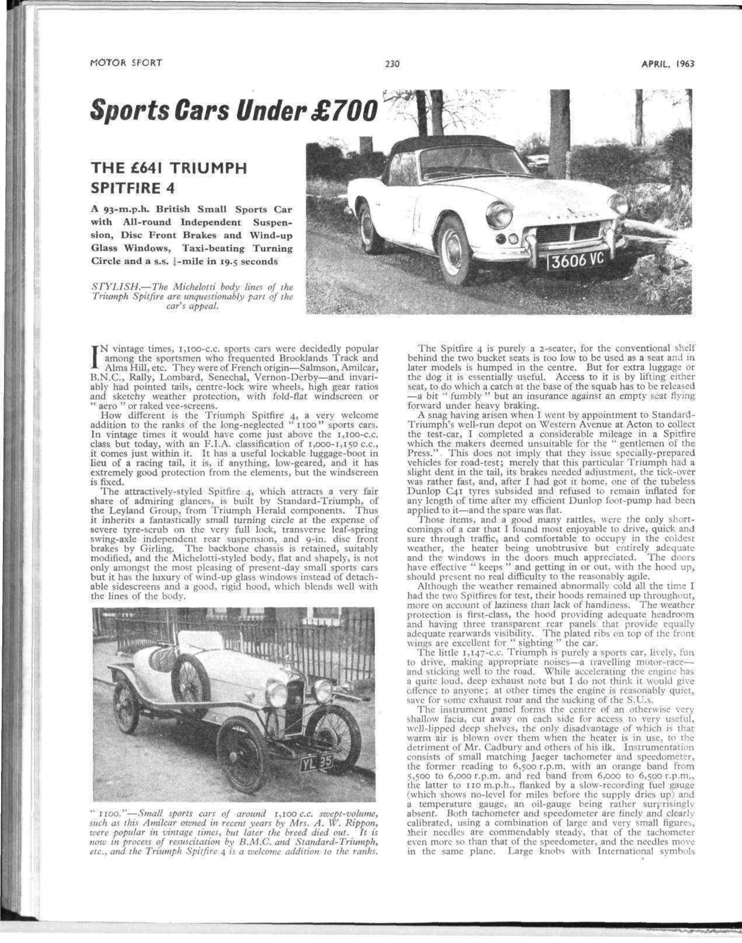Sports Cars Under 700 The 641 Triumph Spitfire 4 Motor Sport