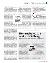 How rugby led to a seat with Solberg - Left