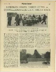 HORNETS SHOW THEIR STRING at BROOKLANDS in the L.C.C. RELAY RACE - Left