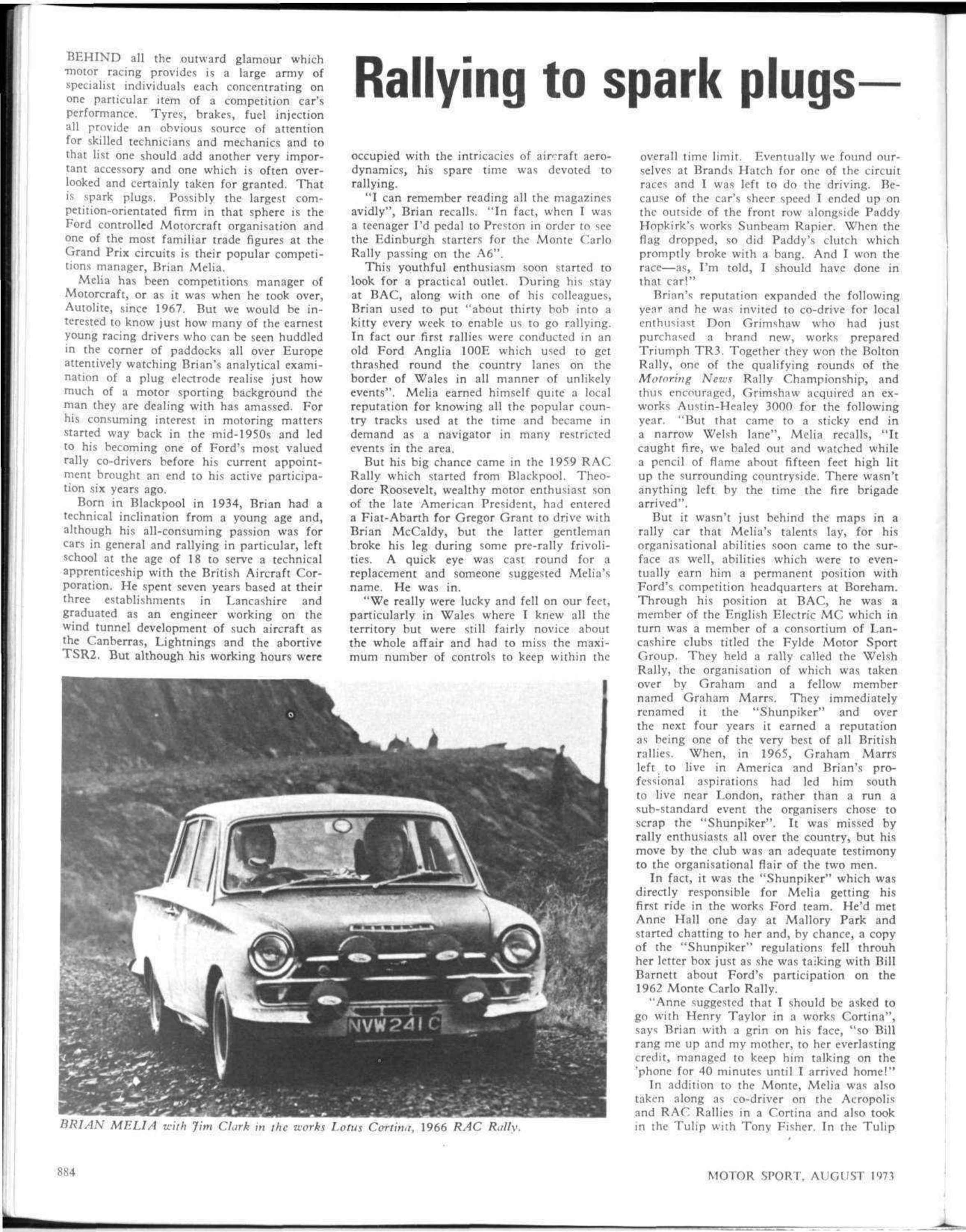 Rallying To Spark Plugs– | Motor Sport Magazine Archive