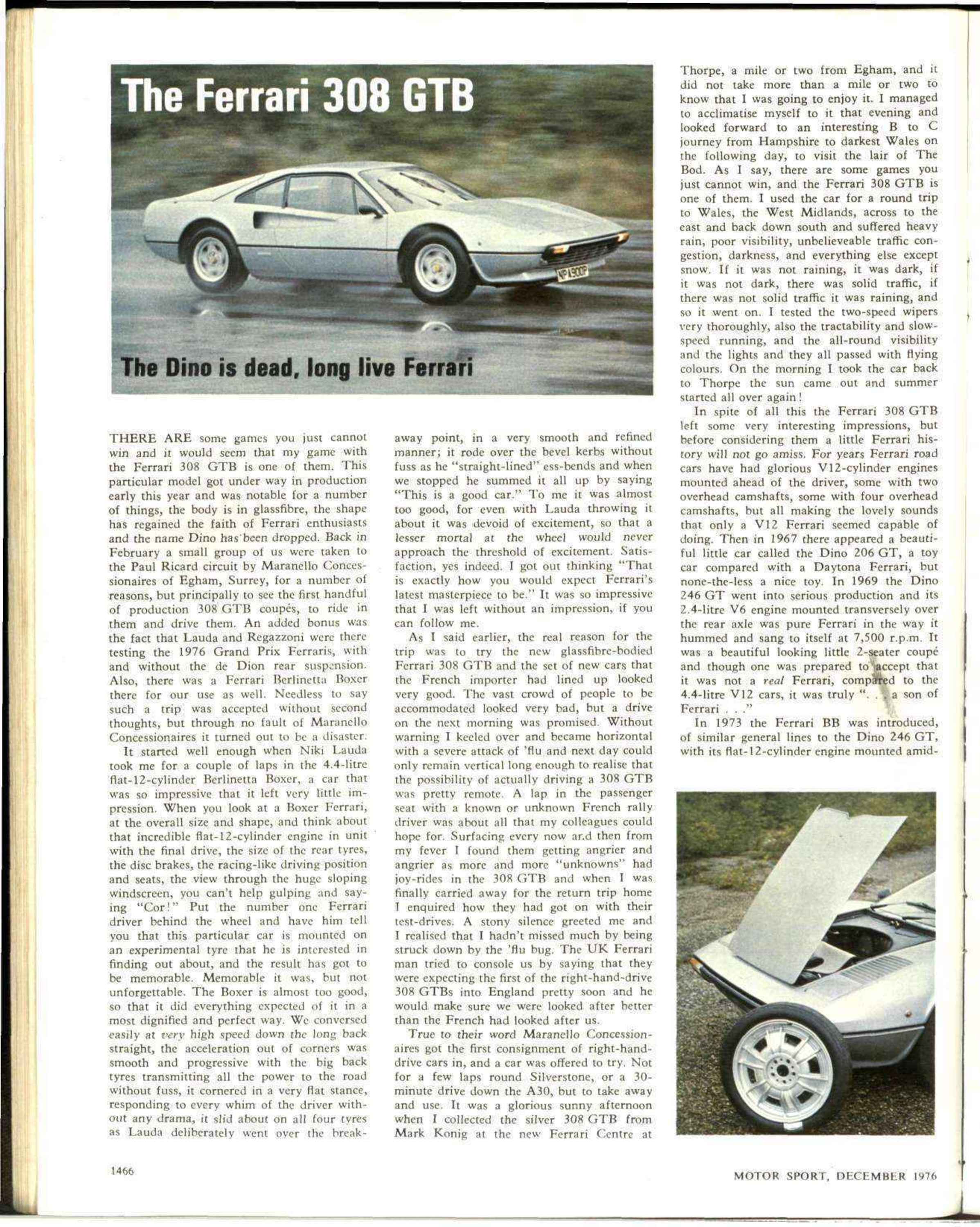 The Ferrari 308 GTB | Motor Sport Magazine Archive