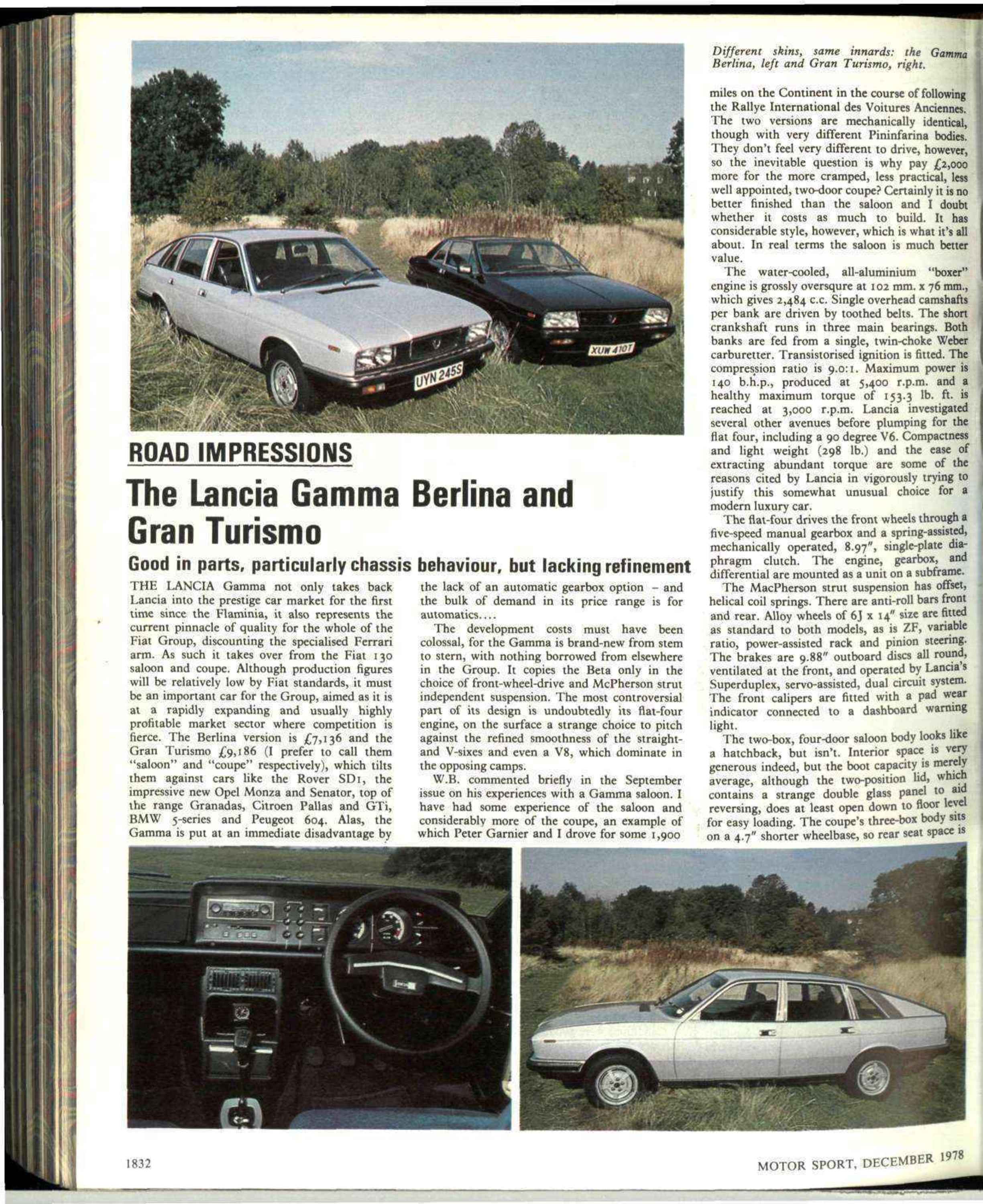 Road Impressions -- Lancia Gamma Berlina and Gran Turismo | Motor ... Road Impressions -- Lancia Gamma Berlina and Gran Turismo | Motor ...
