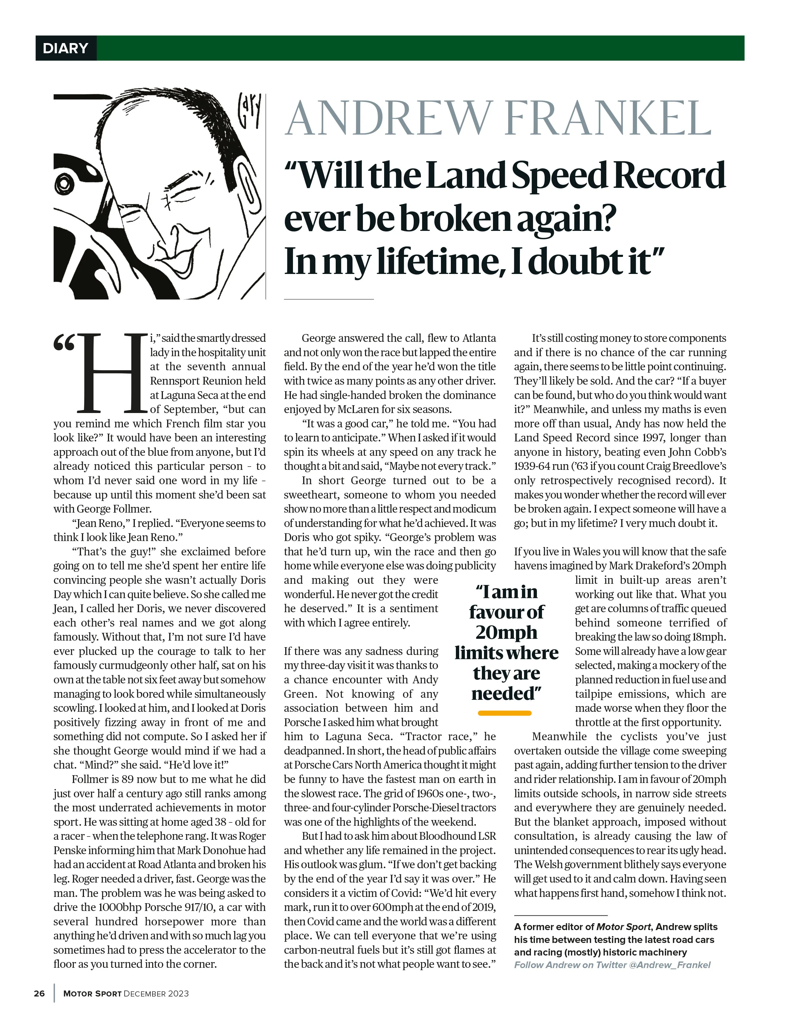 Andrew Frankel: “Will the Land Speed Record ever be broken again? In my lifetime, I doubt it” - Left