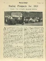 Racing Prospects for 1931 - Left