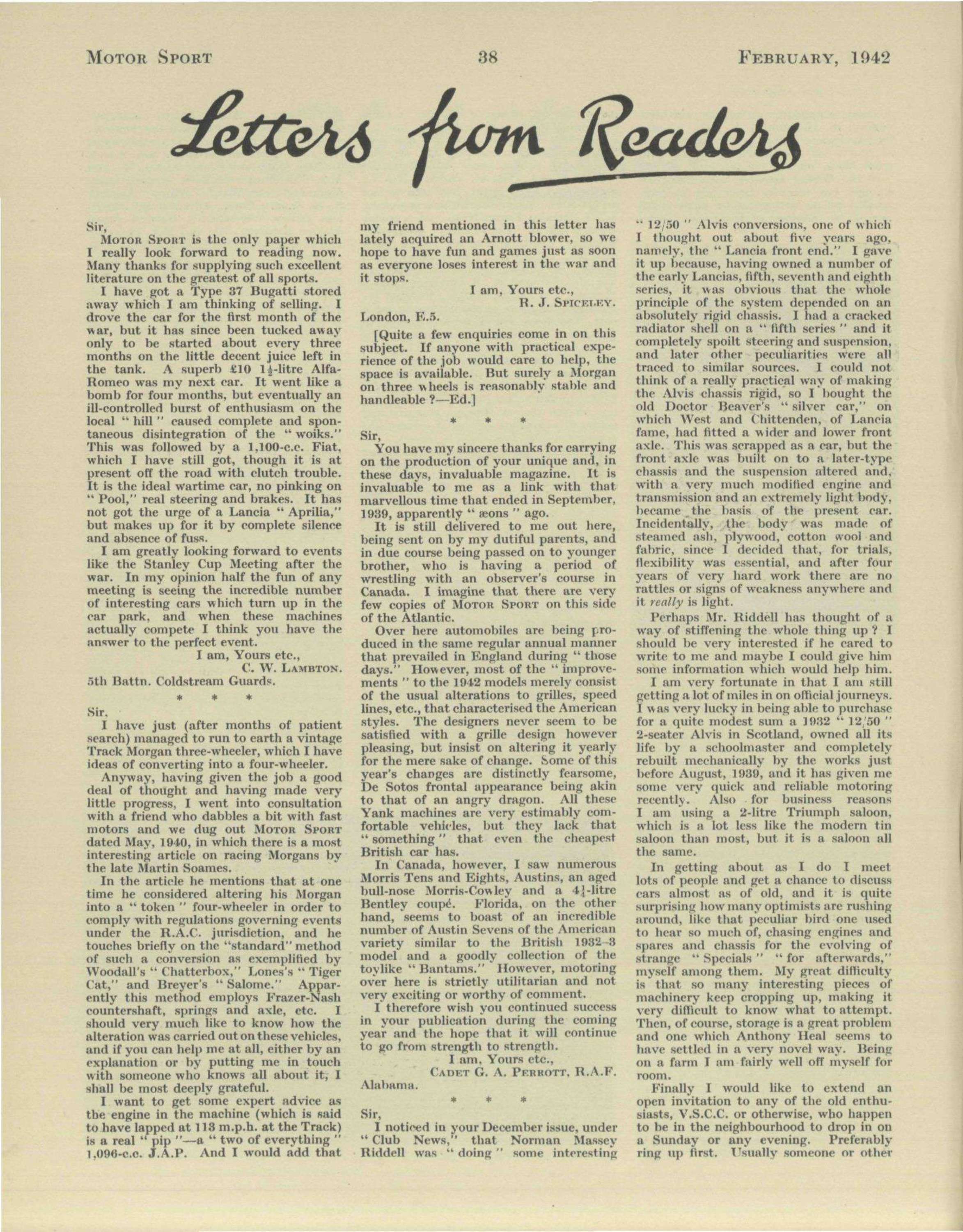 February 1942 Motor Sport Magazine