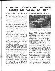 Road Test Report -- The new Austin A40 Saloon Deluxe - Left