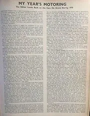 My year's motoring - Left