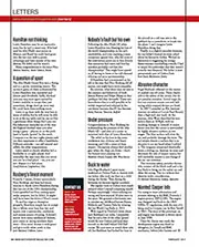 Letters, February 2017 - Left