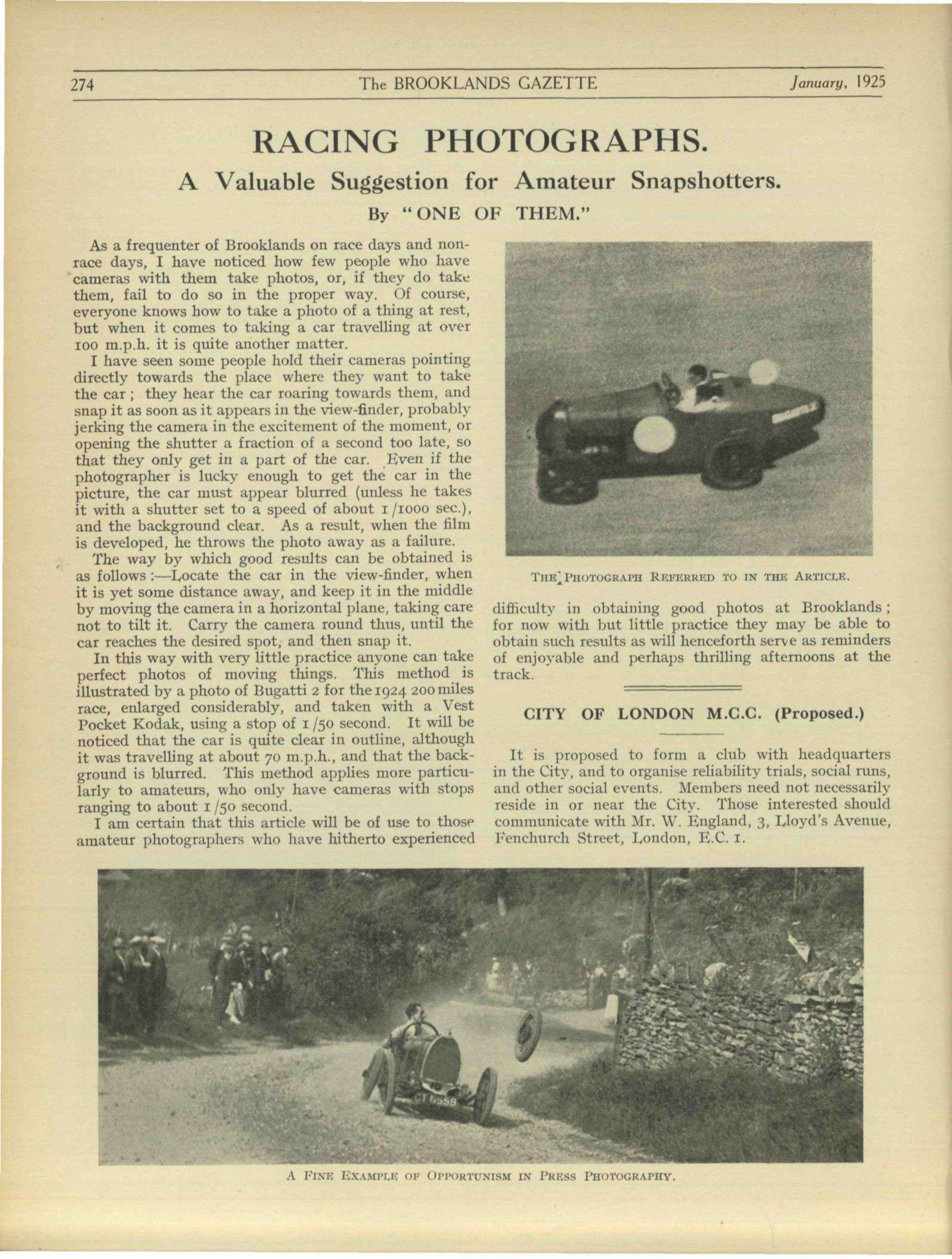 Racing Photographs January 1925 - Motor Sport Magazine