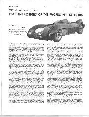 Emphasis on sports cars—road impressions of the works Mk. IX Lotus - Left