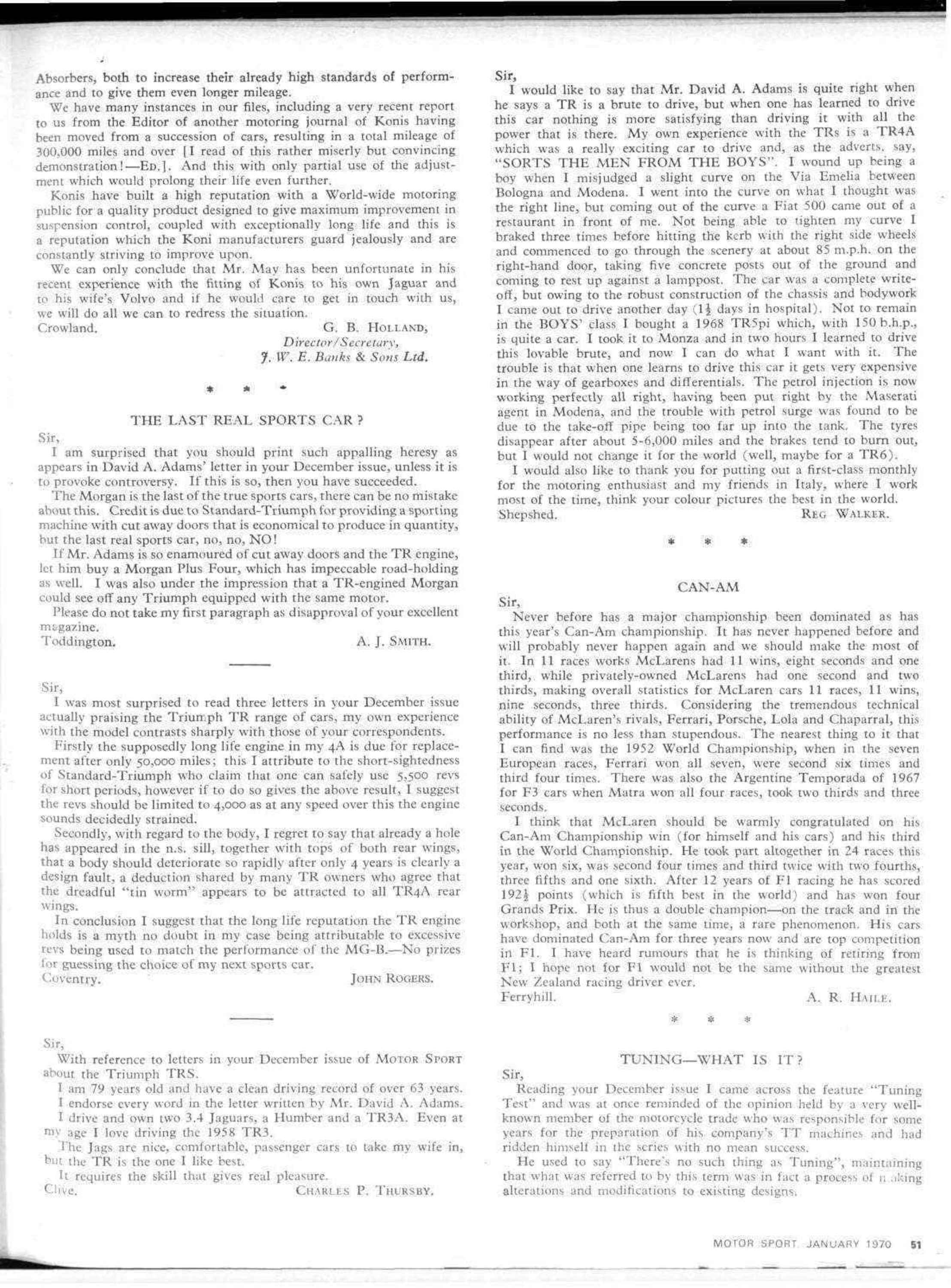 How long do Koni shockabsorbers last? Motor Sport Magazine Archive