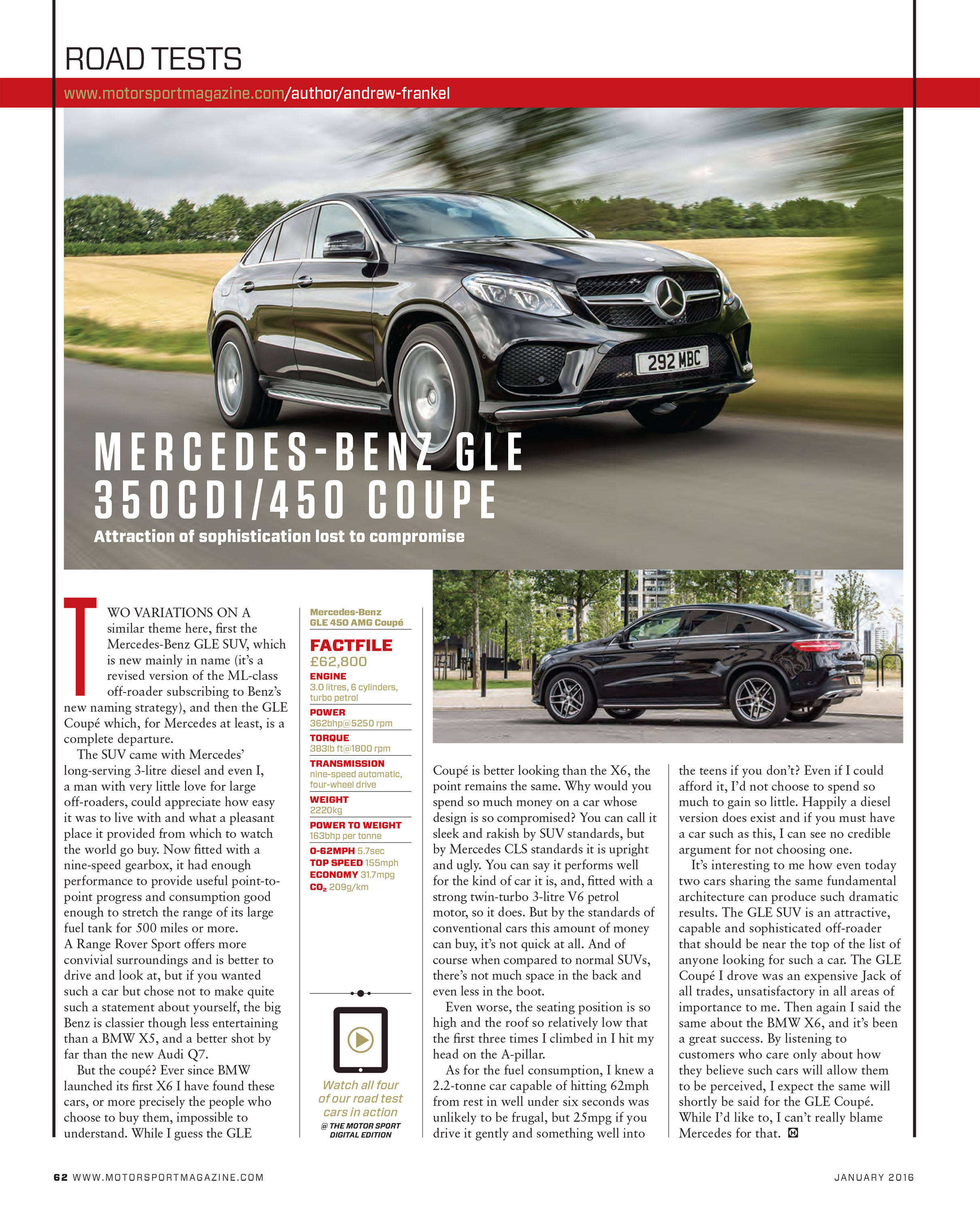 Mercedes Benz Gle 350cdi450 Coupe Motor Sport Magazine