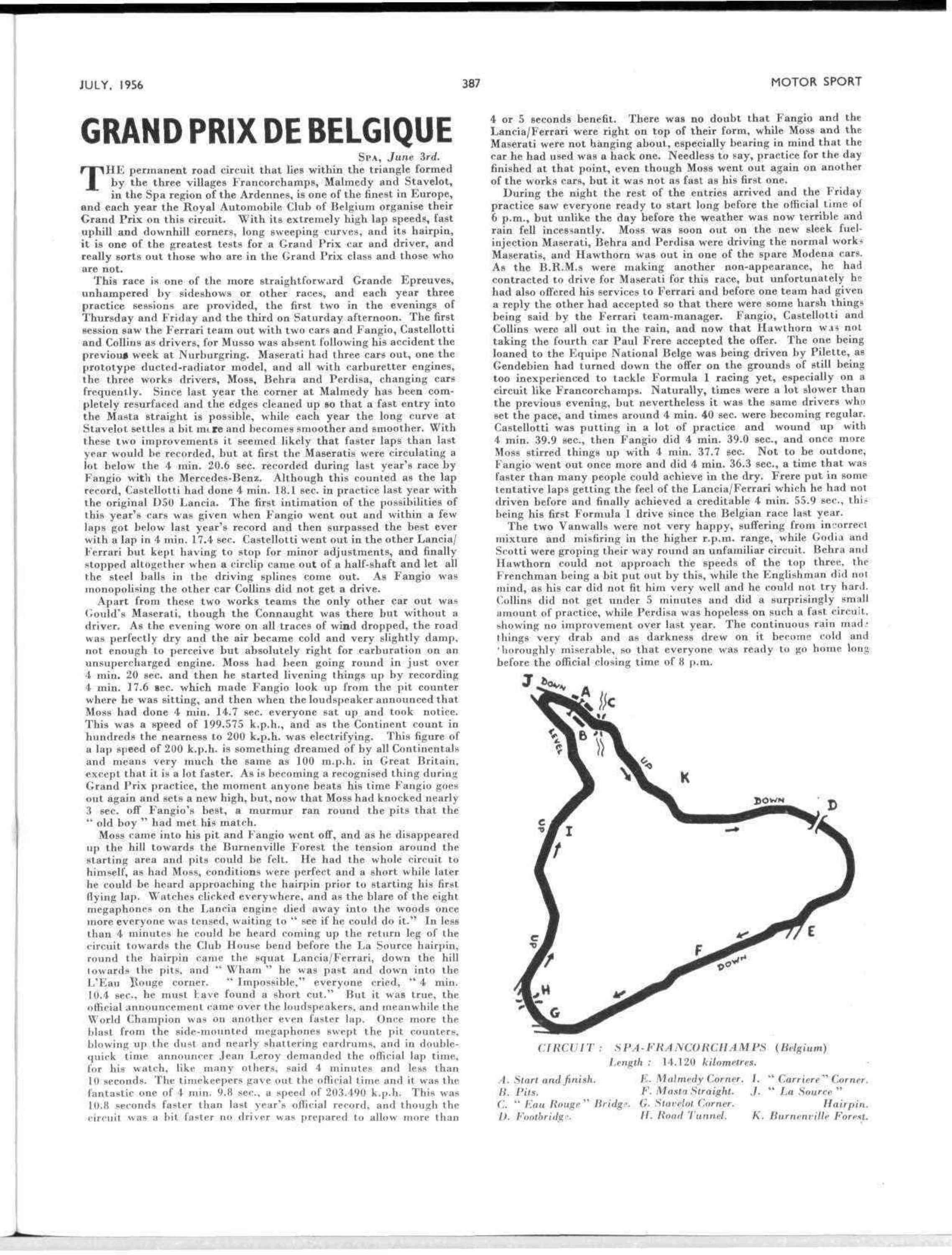 Grand Prix De Belgique Motor Sport Magazine Archive