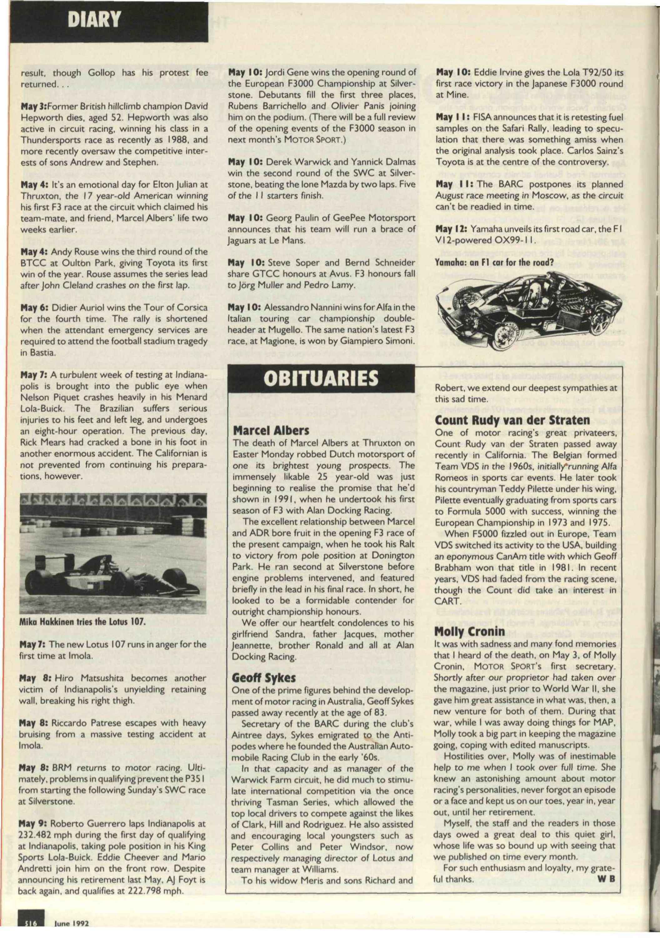 Obituaries Motor Sport Magazine Archive
