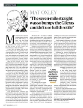 'The straight was so bumpy that Gilera riders couldn’t use full throttle': Mat Oxley - Left