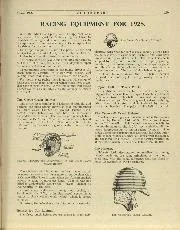 RACING EQUIPMENT FOR 1928. - Left