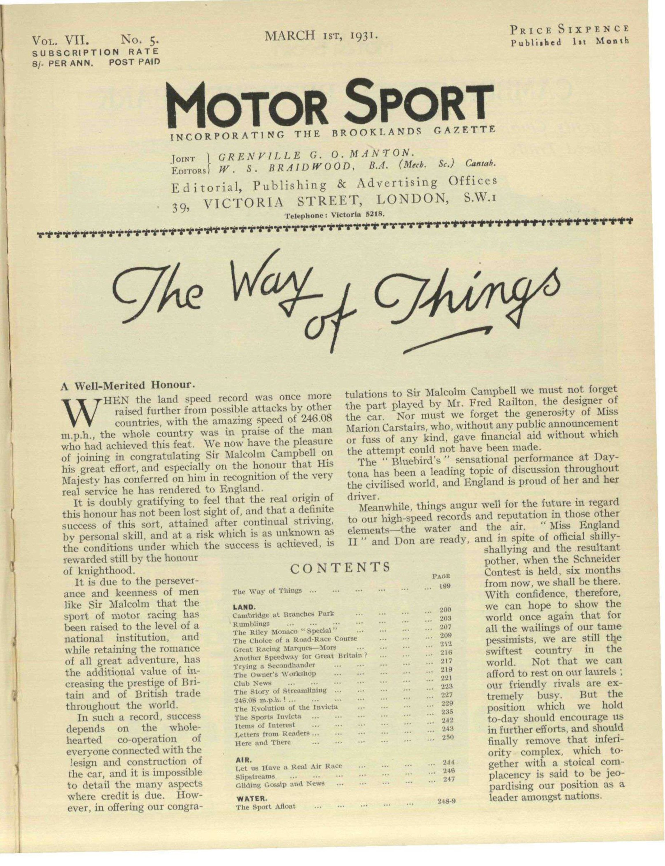 Cover image for March 1931