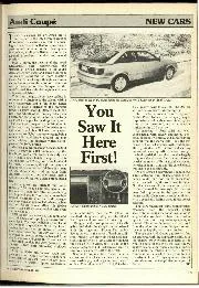 New cars; Audi coupe. - Left