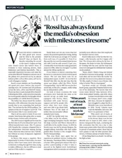 “Rossi has always found the media’s obsession with milestones tiresome” - Left