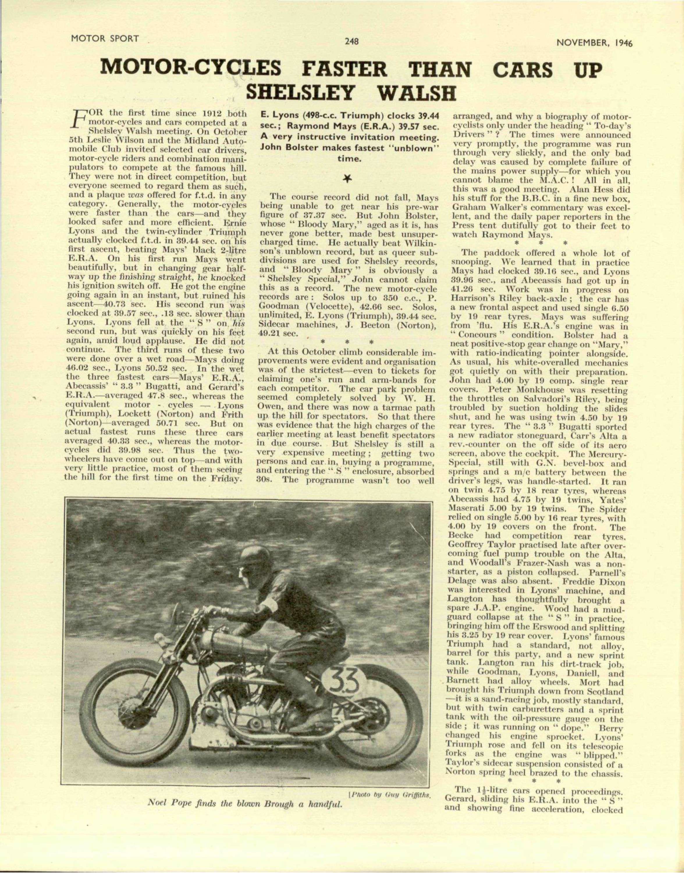 Magazine The Motor Cycle - Avril 1948, édition Triumph, Occasion