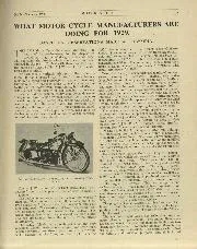 WHAT MOTOR CYCLE MANUFACTURERS ARE DOING FOR 1929. - Left