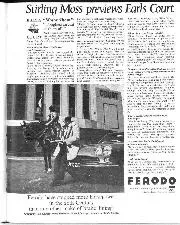 Stirling Moss previews Earls Court, October 1965 - Left