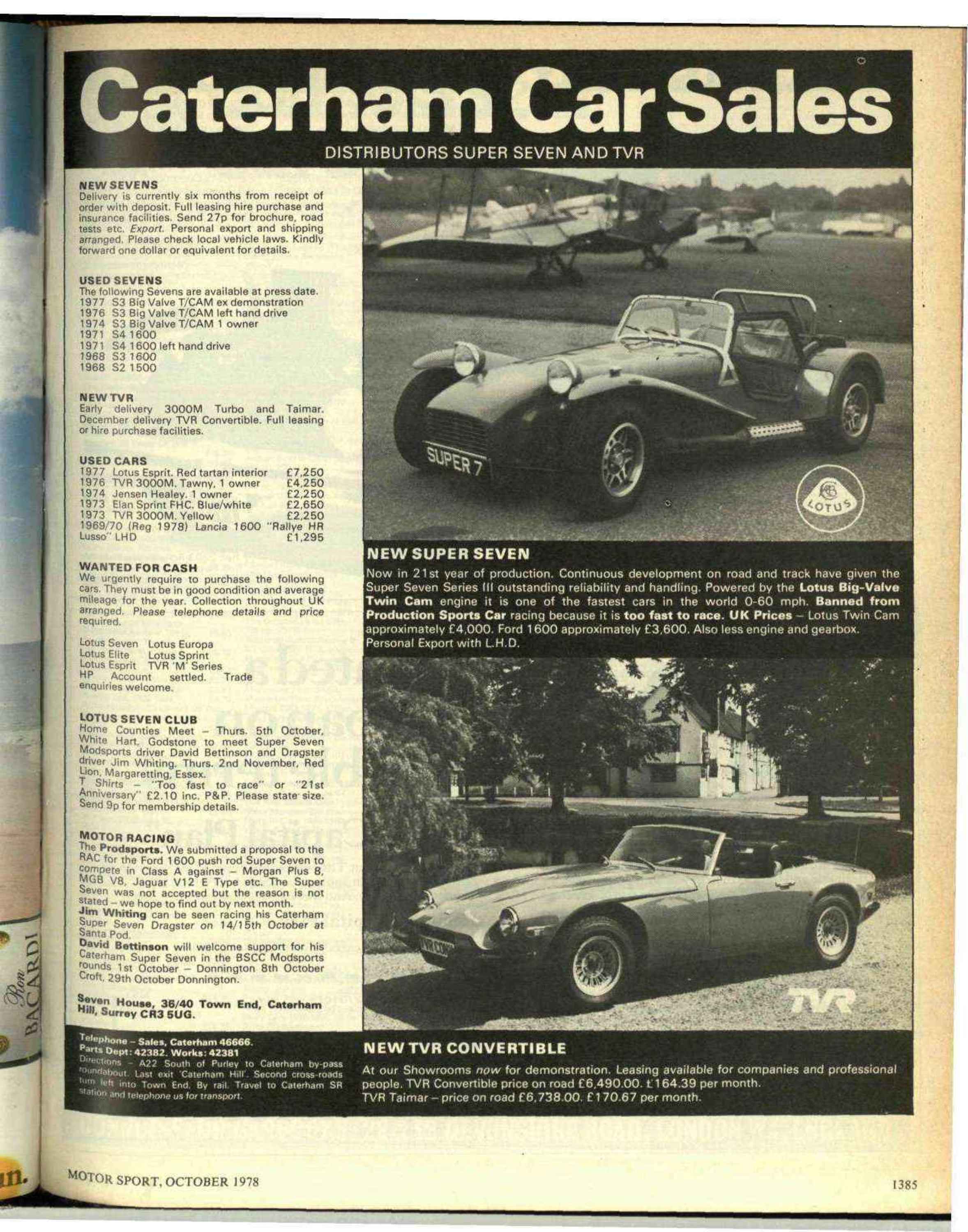Some fun with a Lister Jaguar October 1978 - Motor Sport Magazine