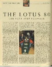 The Lotus 80: the next step forward - Left