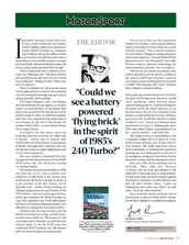 The Editor: the irresistible rise of electric cars — and racing - Left