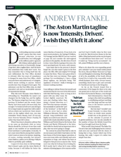 'The Aston Martin tagline is now ‘Intensity. Driven’. I wish they’d left it alone': Andrew Frankel - Left