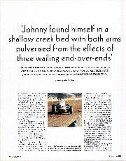 'johnny found himself in a shallow creek bed with both arms pulverised from the effects of three wailing end- over- end' - Left