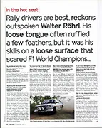 In the hot seat -- Walter Röhrl. - Left