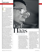 Carl Haas obituary - Left