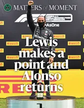 Lewis makes a point, as Alonso returns - Left