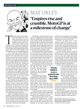'Empires rise and crumble. MotoGP is at a milestone of change': Mat Oxley - Left
